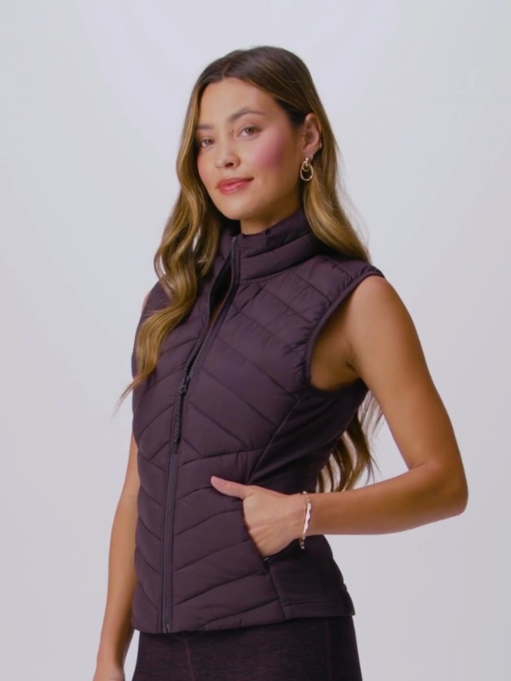 EVERPINE GREEN NOT THE PURPLE! Fabletics lightweight adventure vest NWT!
